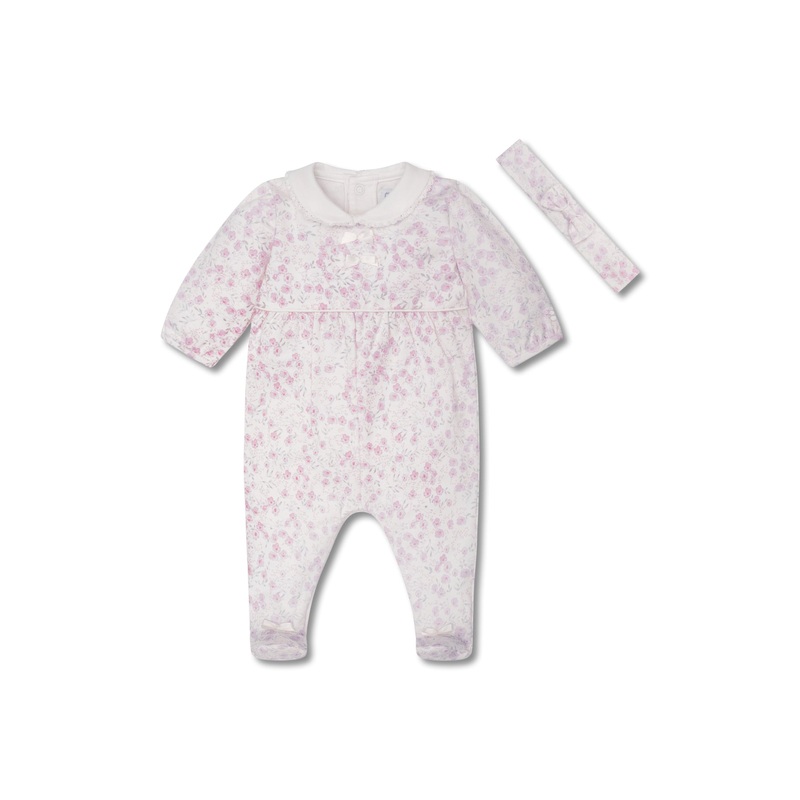 Kylie Floral Print Babygrow & Hairband Set
