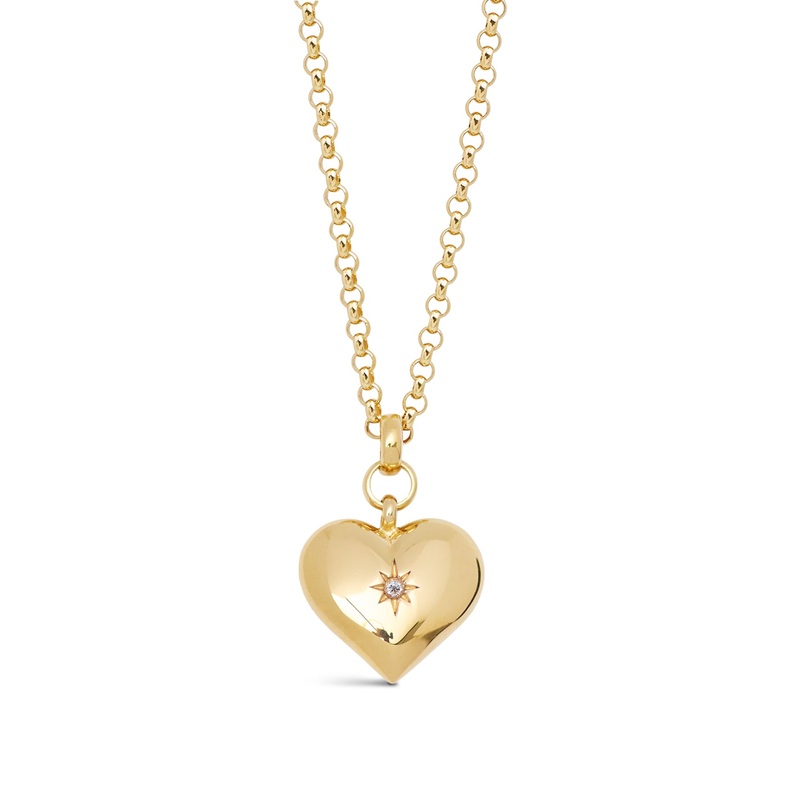 Large Gold Heart on Chunky Belcher Chain