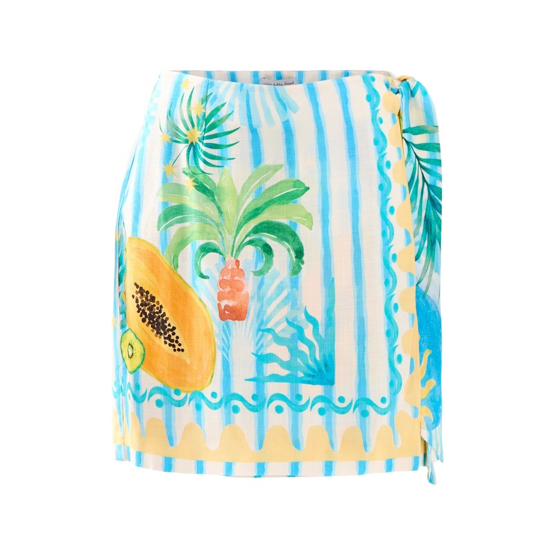 Rio Stripe Mini Wrap Skirt