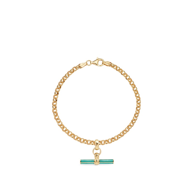 Turquoise Enamel T-bar Bracelet