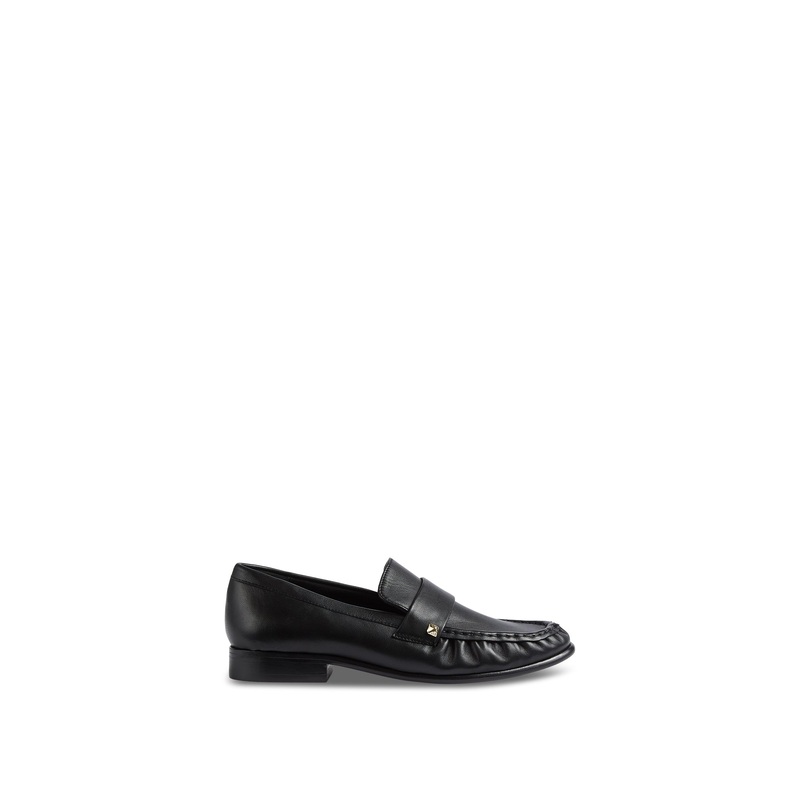 Black Adira Black Nappa Leather Stud Loafer