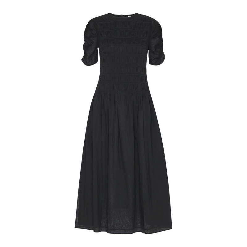 Black Avery Smocked Dress