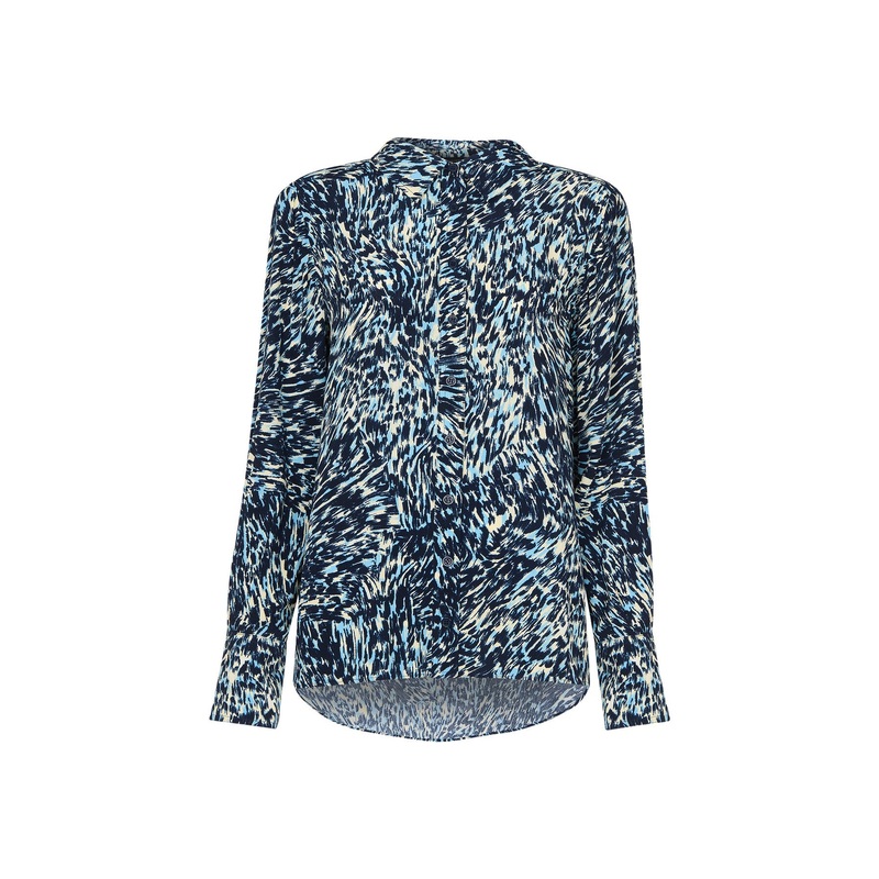 Blue/Multi Leopard Swirl Print Shirt