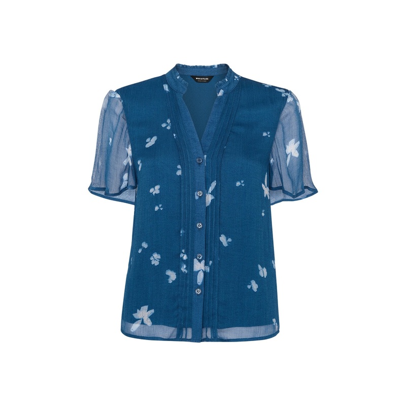 Blue/Multi Sun Bleached Floral Blouse