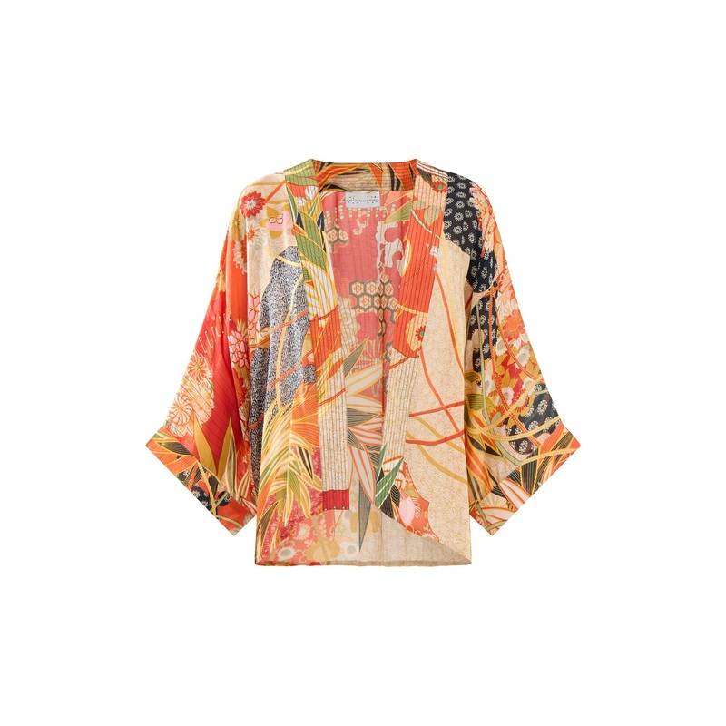 Fans Scarlet Short Kimono