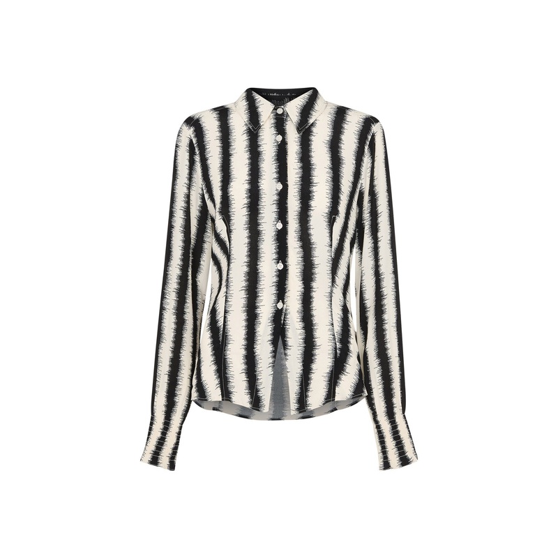 Ivory/Multi Hazy Stripe Fitted Shirt