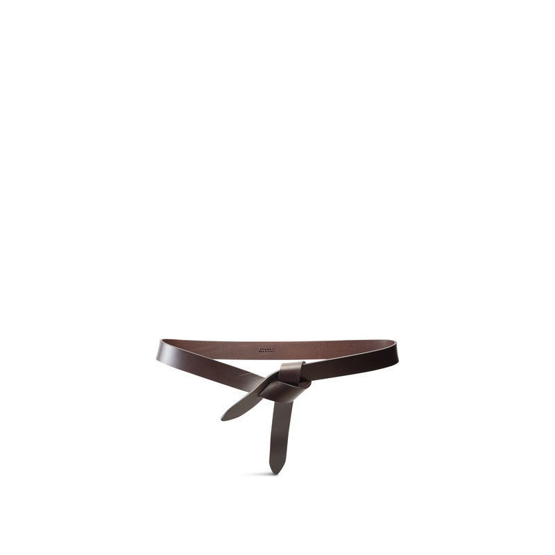 Lecce Leather Flat Belt Brown