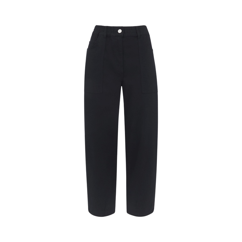 Solid Black Tessa Casual Trouser