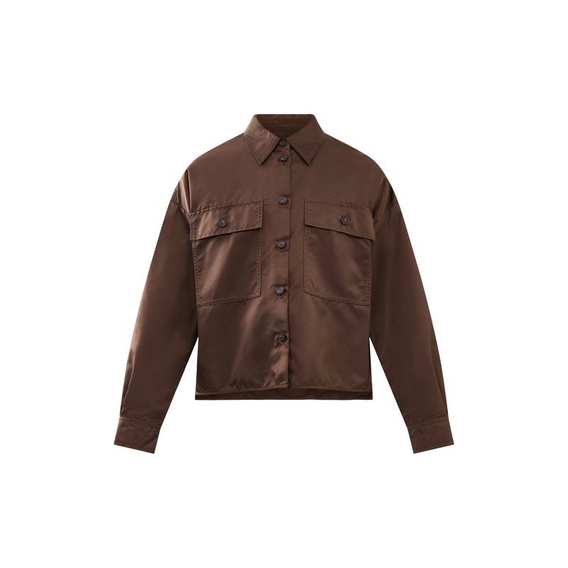 Vivetta Nylon Shirt Jacket Chocolate