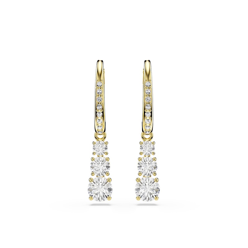 Attract Trilogy Rhodium Drop Earrings