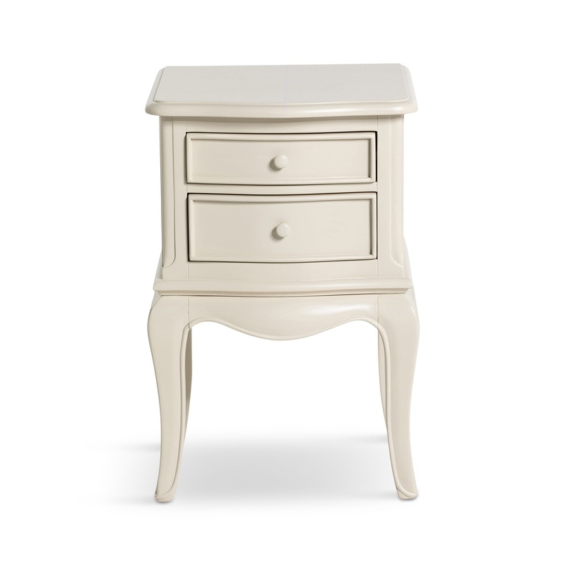 Calista Off White Wooden 2 Drawer Bedside Table