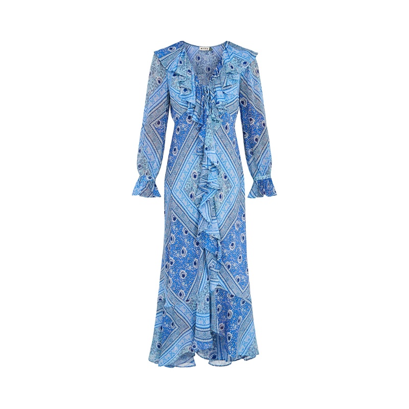 Gracye Dress Boho Scarf Blue