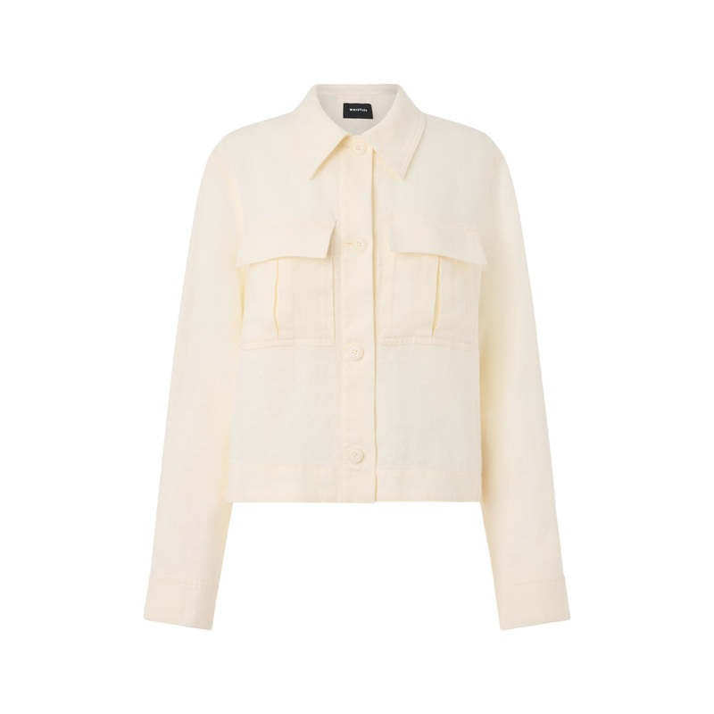 Ivory Abby Linen Casual Jacket