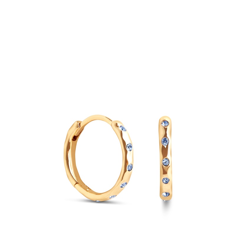 Molten Texture Opal Hoop Earrings