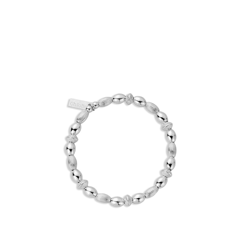Silver Mini Oval Disc Bracelet