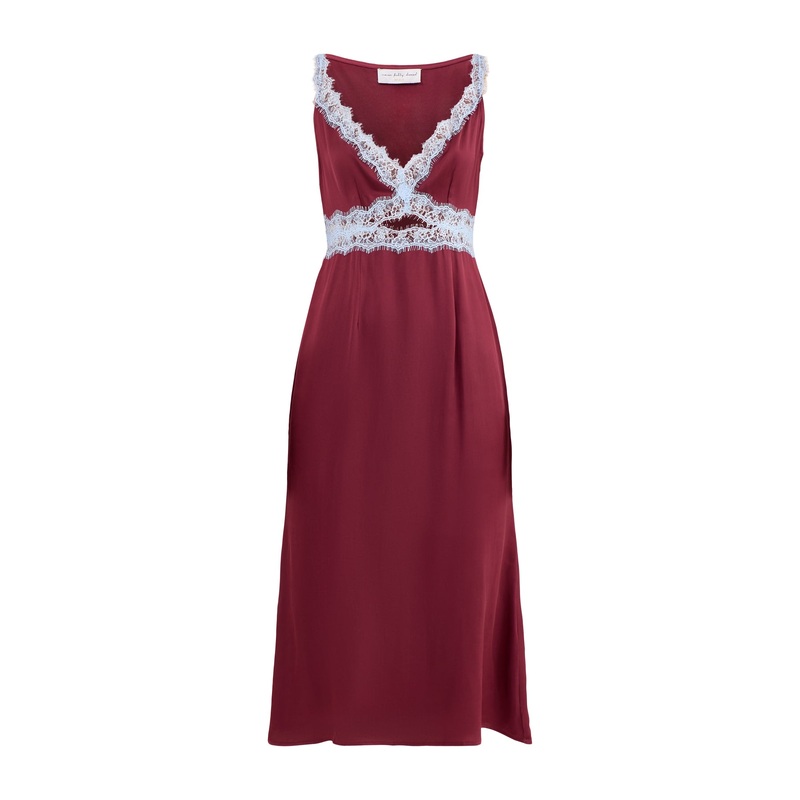 Blue & Burgundy Mimi Dress Burgundy