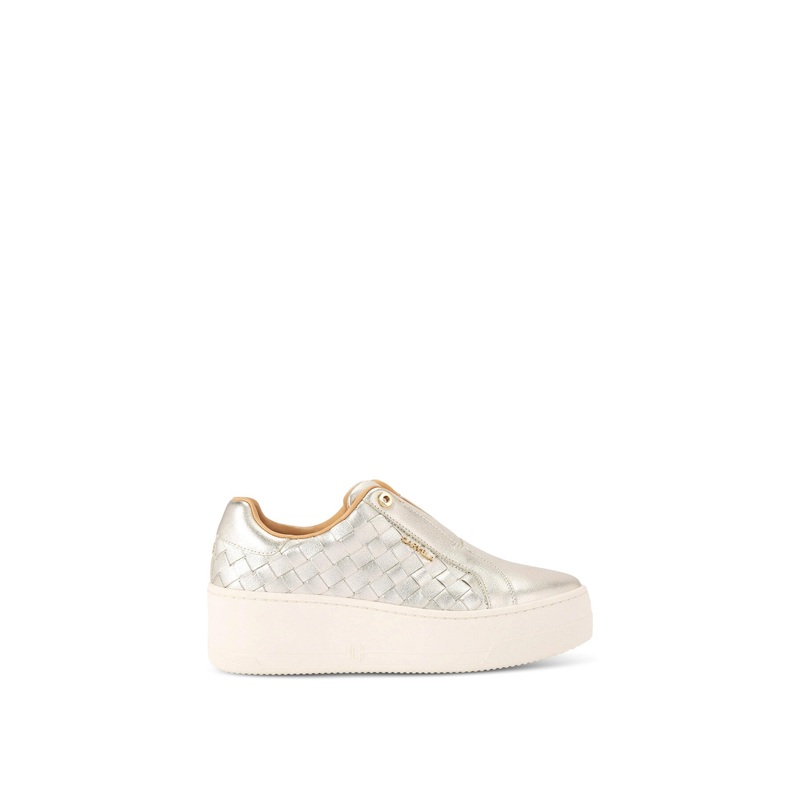 Connected Laceless Weave Trainers Gold