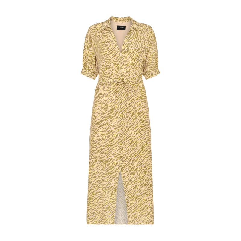 Green/Multi Tiger Flame Midi Dress