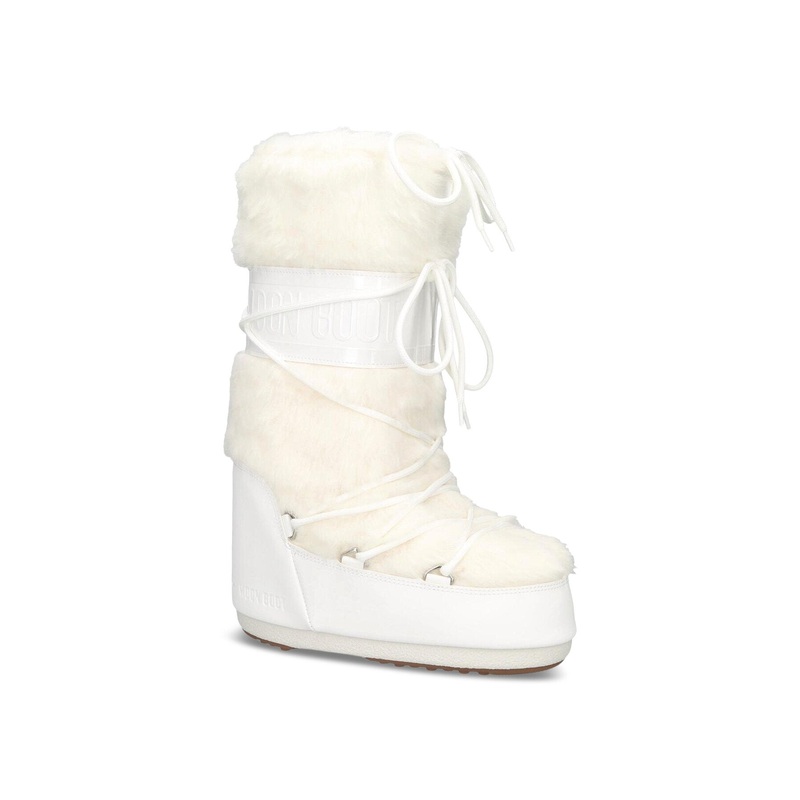Icon Faux Fur Knee High Boots White