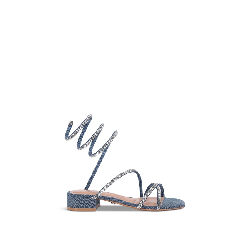 Spiral Block Sandals Denim