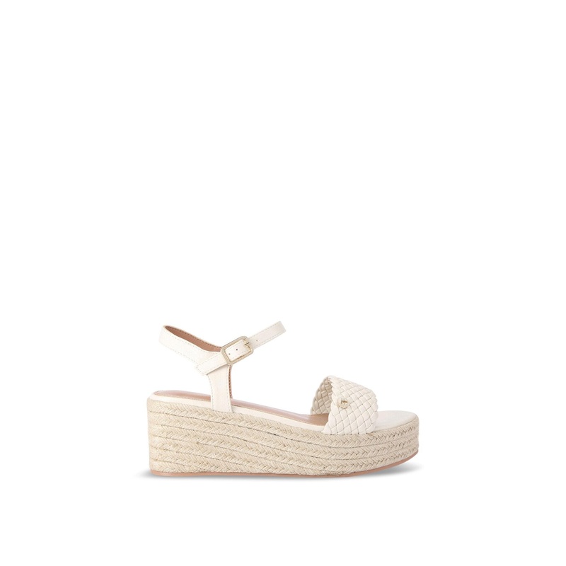 Treccia Flatform Sandals Bone