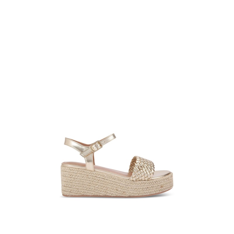 Treccia Flatform Sandals Gold