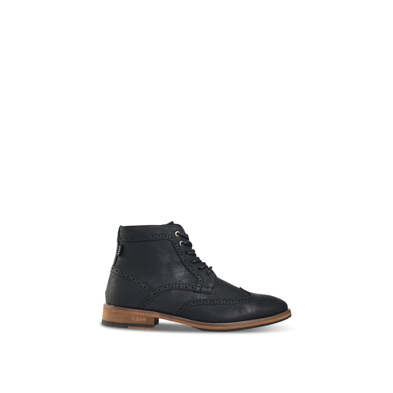 Vegan Wheat 2 Brogue Boots Black