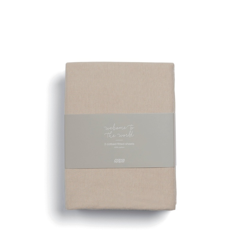 2 Cot Bed Mocha Fitted Sheets