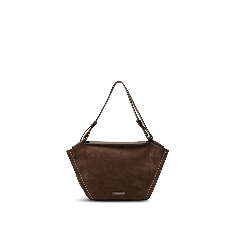 Bloom Suede Shoulder Tote Moka