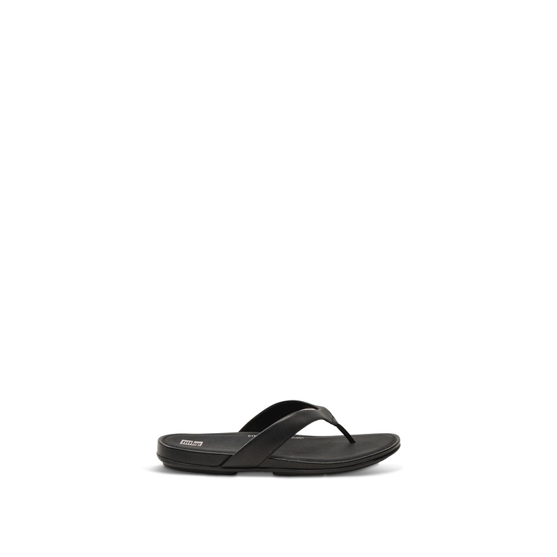 Gracie Leather Flip-Flops Black
