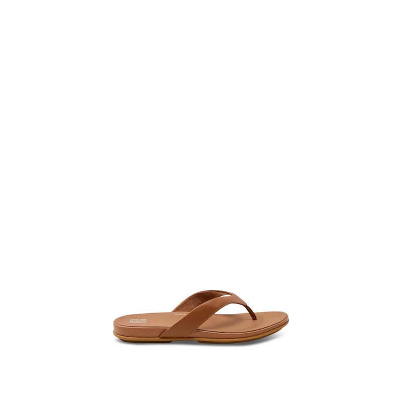 Gracie Leather Flip-Flops Tan