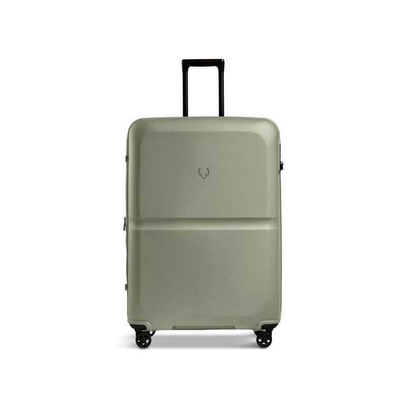 Green Single Stripe Spin Suitcase 81cm
