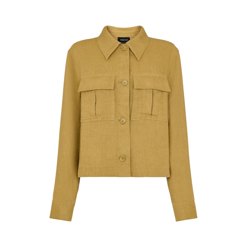 Olive Abby Linen Casual Jacket