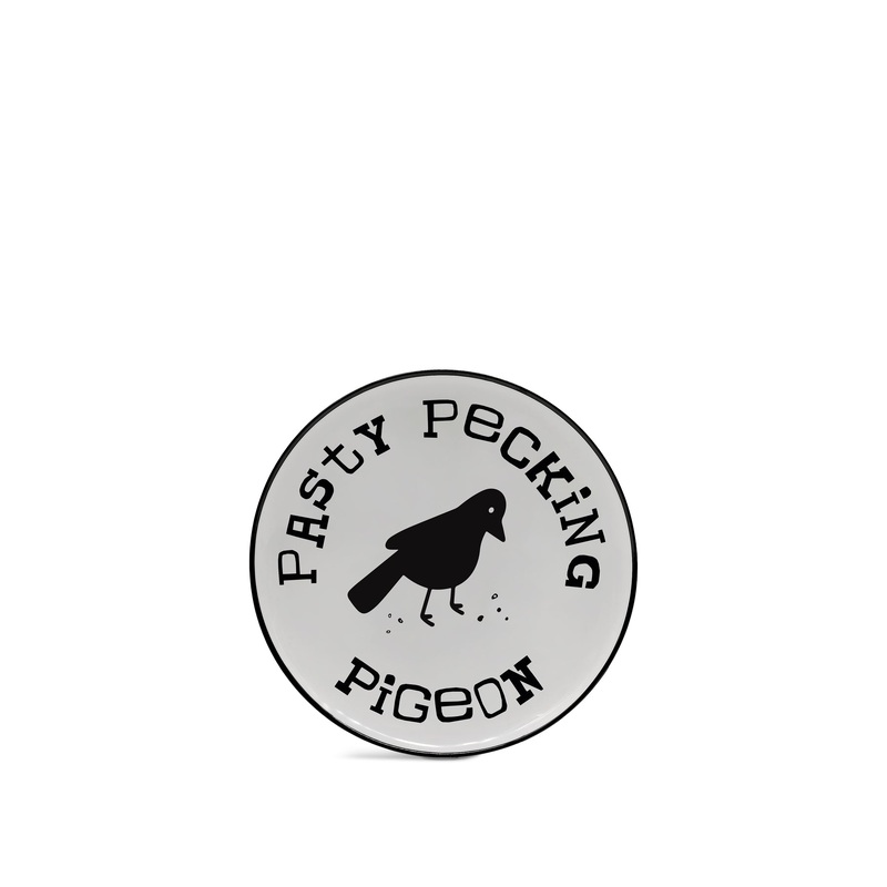 Pigeon Premium Ceramic 8 Plate with Black Rim