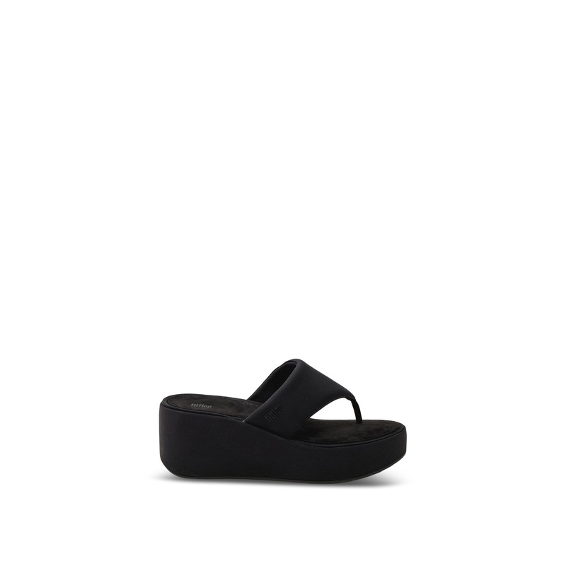 Platfforms Wedge Toe-Post Sandals All Black