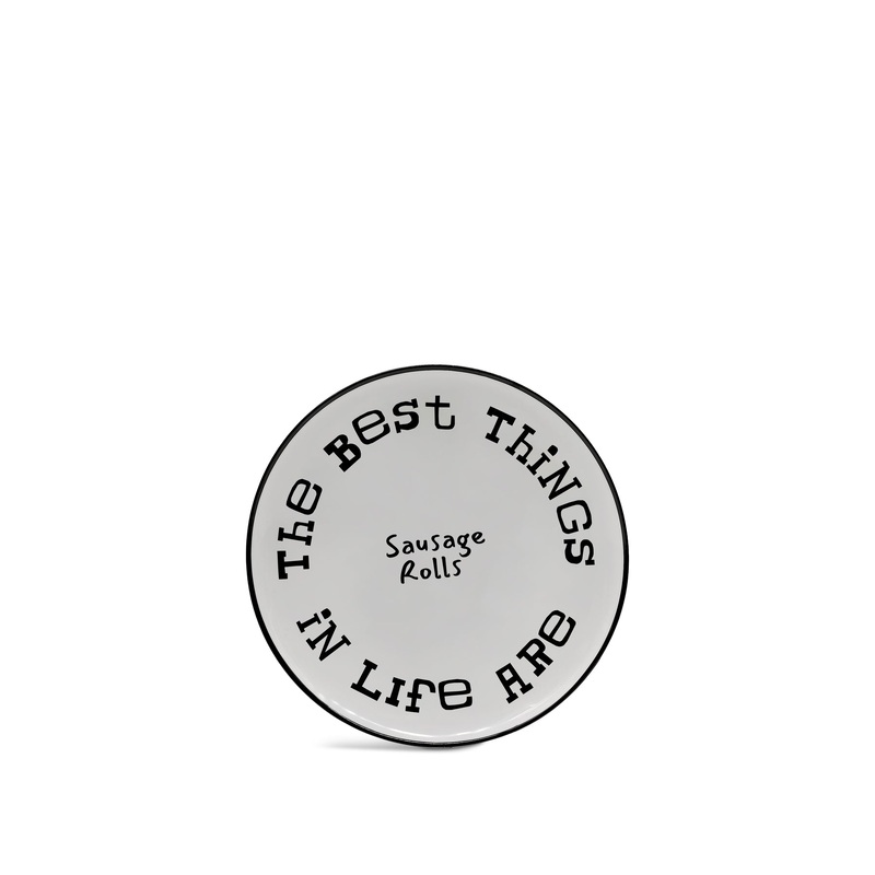 Sausage Rolls Premium Ceramic 8 Plate with Black Rim