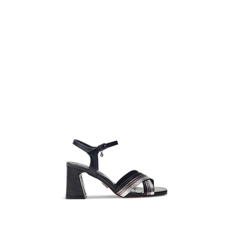 Black Myrthle Block Heel Sandals