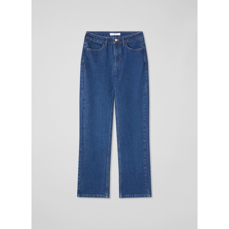 Blue Emilie Indigo Cotton Blend Straight Leg Smart Jean
