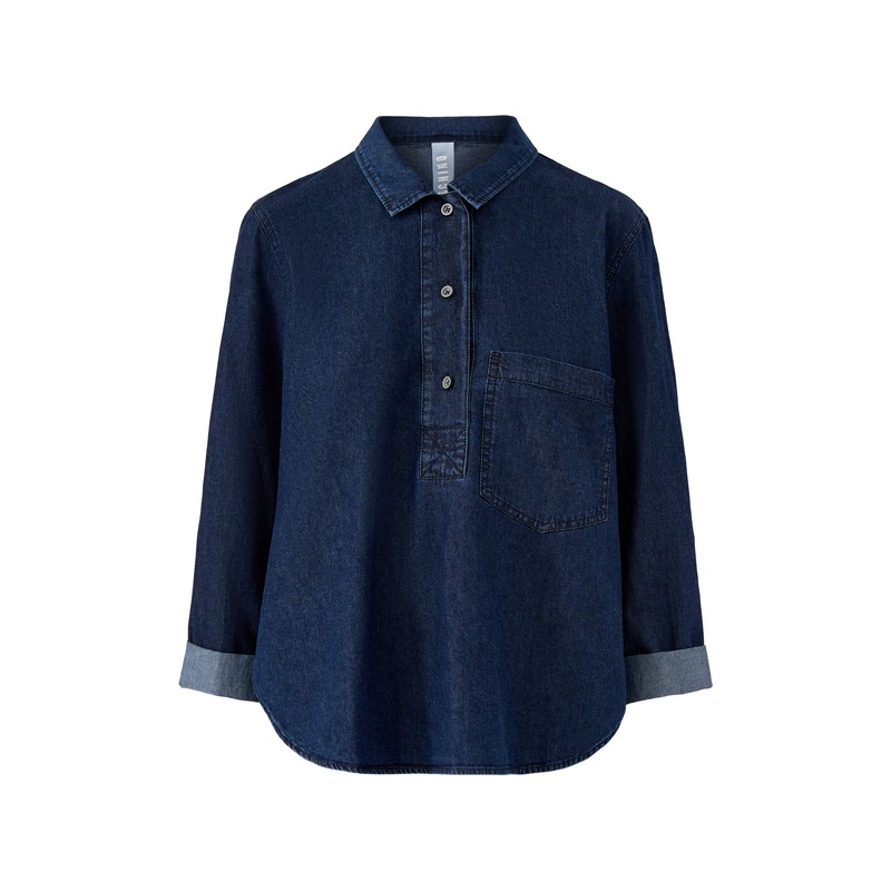 Bluse 506 Wash Shirt Long Sleeves Blue