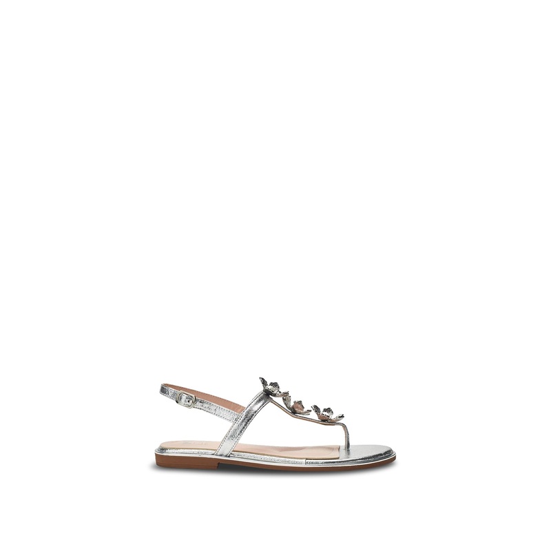 Jewelle Leather Sandals Silver