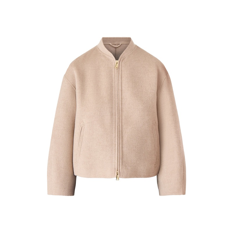 Marella Giga Zip Up Double Face Jacket Cream
