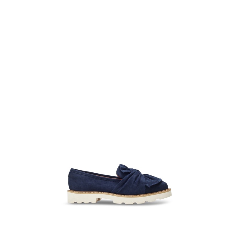 Navy Eves Bow Loafers