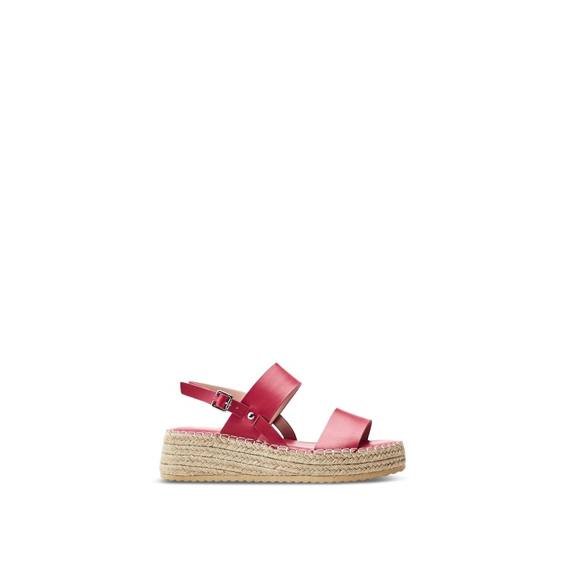Pink Nashay Raffia Wedge Sandals