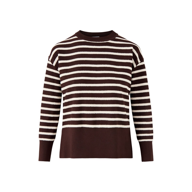 Sport Texas Crew Neck Striped Knitwear Brown