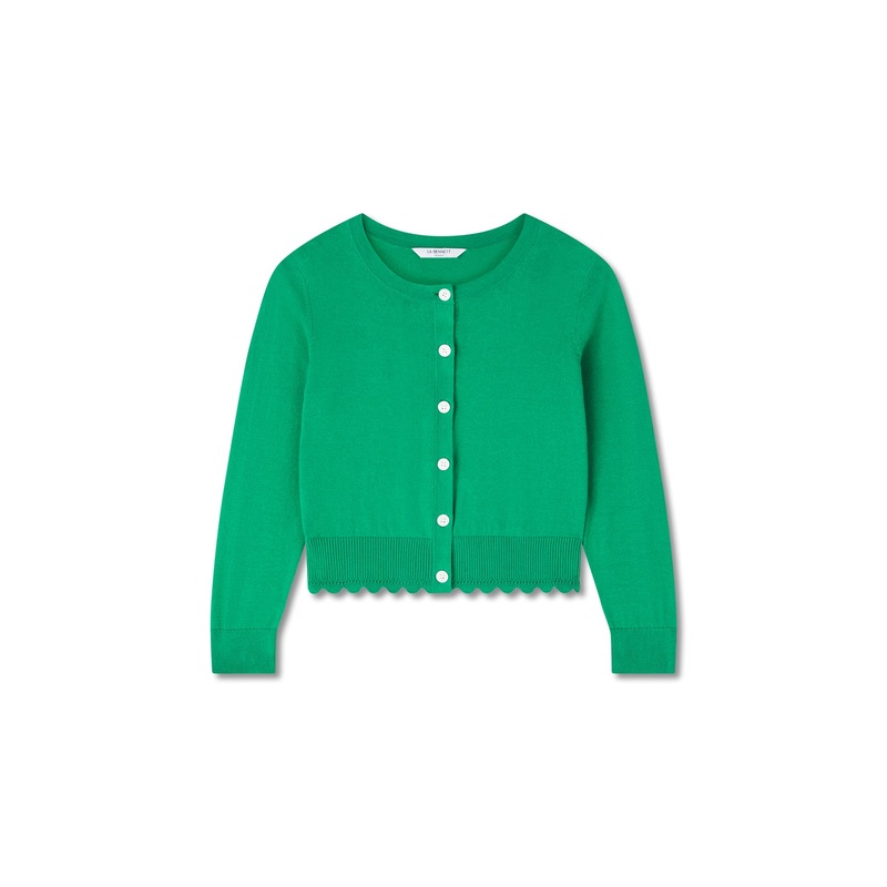 Vanessa Green Cotton Pointelle Detail Cardigan