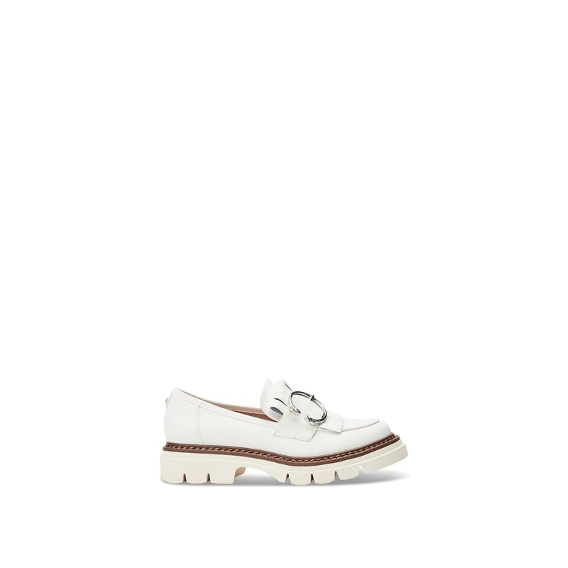 White Dallia Chunky Tassel Loafers