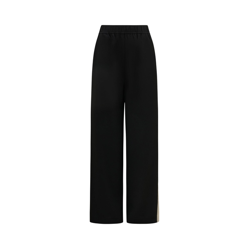Aleyna Side Stripe Wide Leg Pants Black