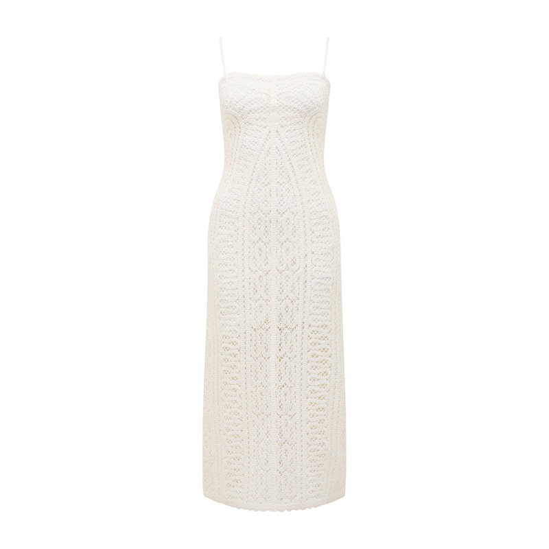 Arianna Engineered Crochet Midi Dress