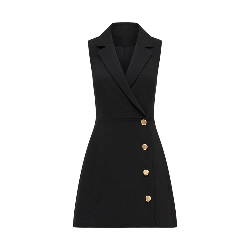 Eddie Sleeveless Blazer Mini Dress Black