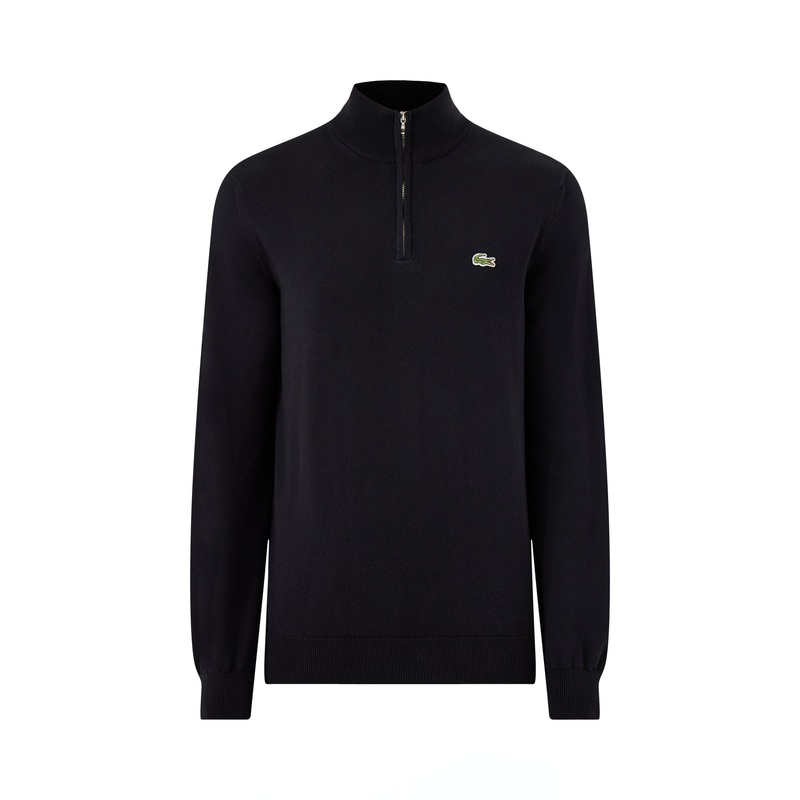 Half Zip Organic Cotton Knitwear Black